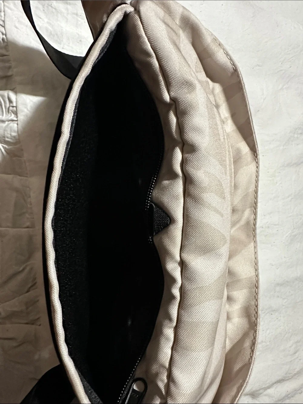 Neutral Zebra-Print Waist Bag with Front Pocket